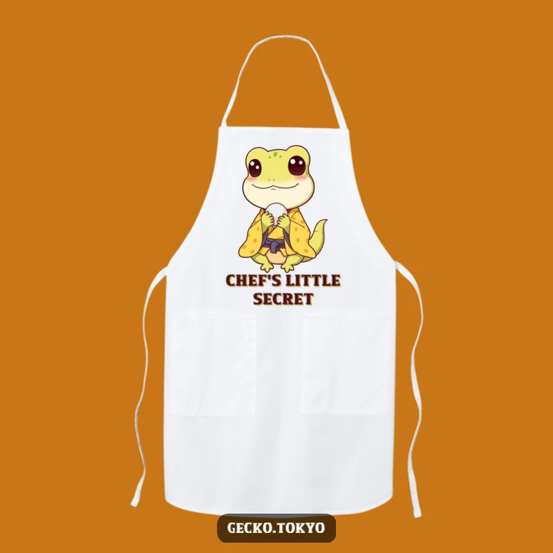 Funny Gecko Rice Ball Apron: Cook and Snack with Humorous Delight