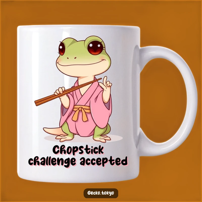 Funny Gecko Chopsticks Mug: Hilarious Balancing Act Gift for Foodies