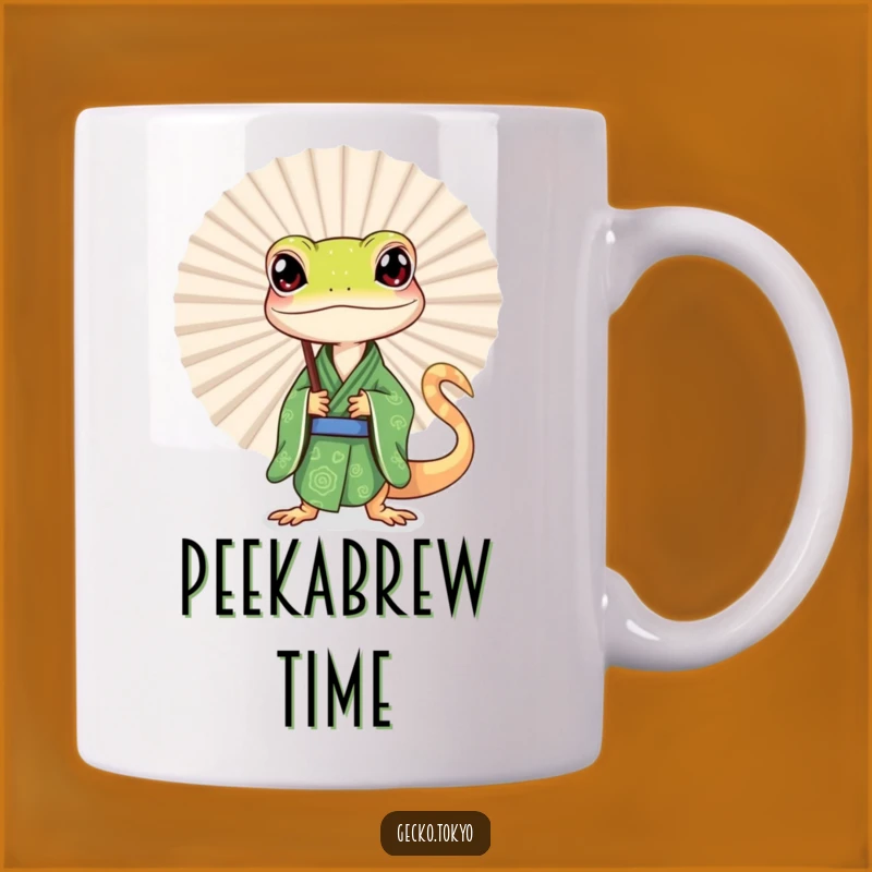 Funny Gecko Fan Peek Mug: Curious & Playful Gift for Sneaky Fun