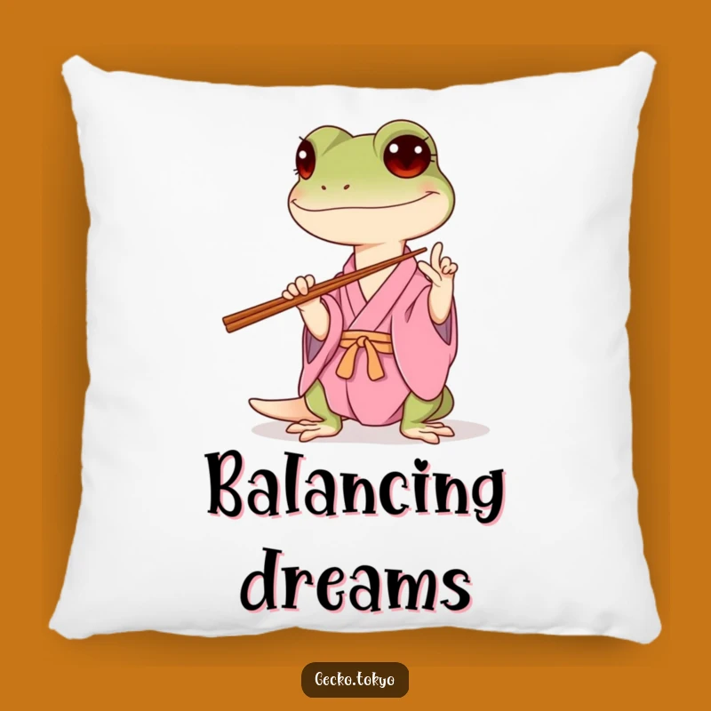 Funny Gecko Chopsticks Pillow: Cozy Comfort for Wobbly Moments