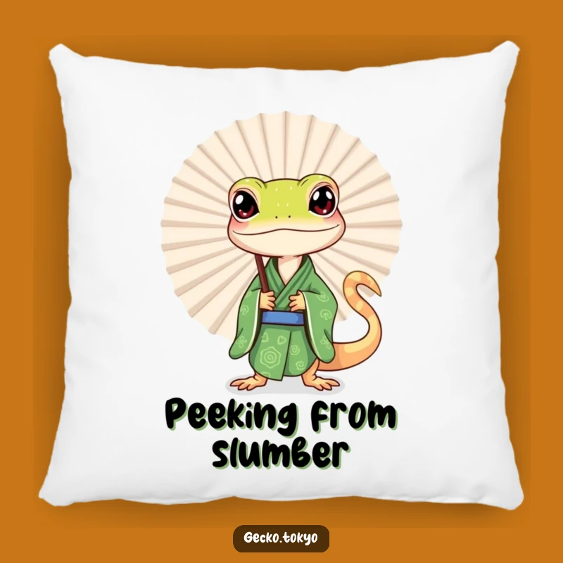 Funny Gecko Fan Peek Pillow: Cozy Comfort with Mysterious Charm