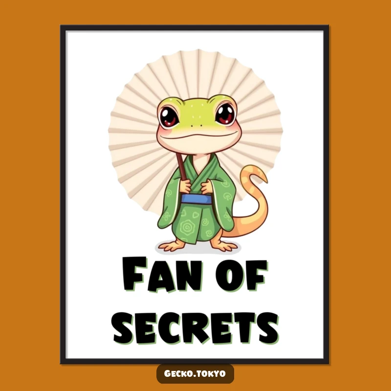Funny Gecko Fan Peek Digital Art: Instant Intrigue for Your Walls