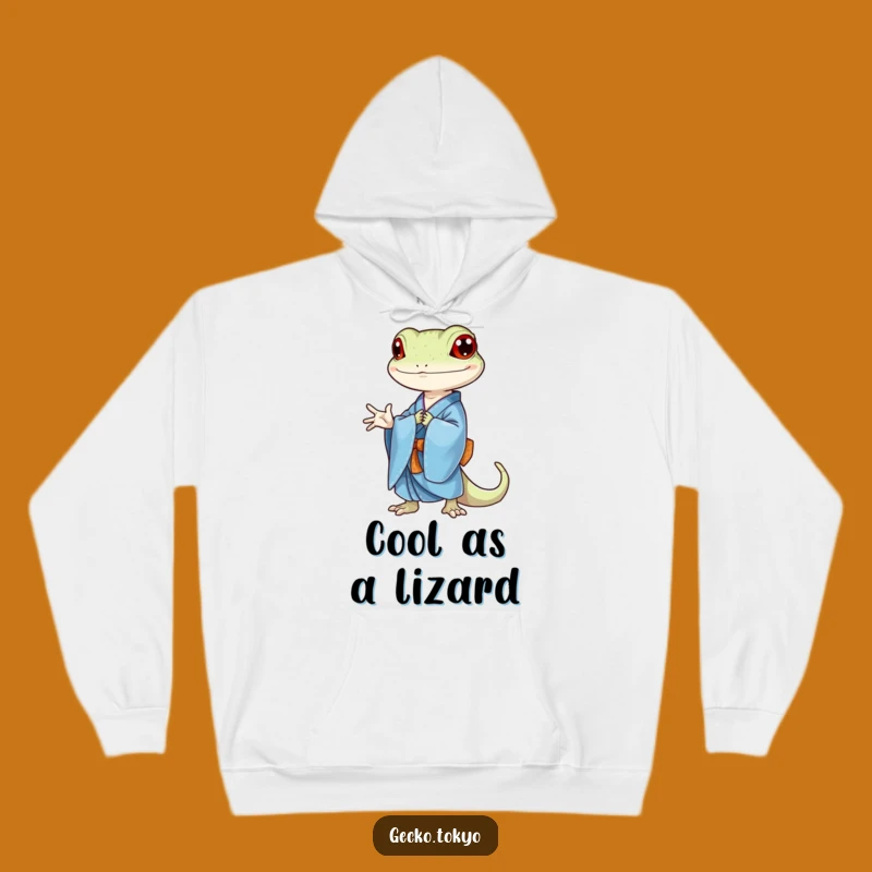 Funny Gecko Kimono Bow Hoodie: Cozy Elegance with a Humorous Reptilian Twist