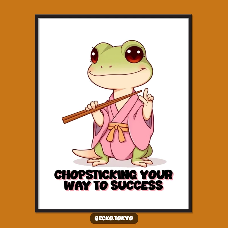 Funny Free Printable Wall Art: Gecko Chopstick Comedy, Downloadable DIY Decor!