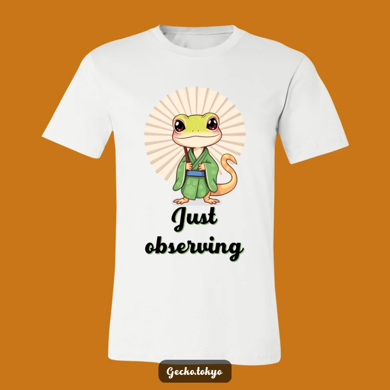 Funny Gecko Fan Peek T-Shirt: Mysterious Style with a Humorous Twist