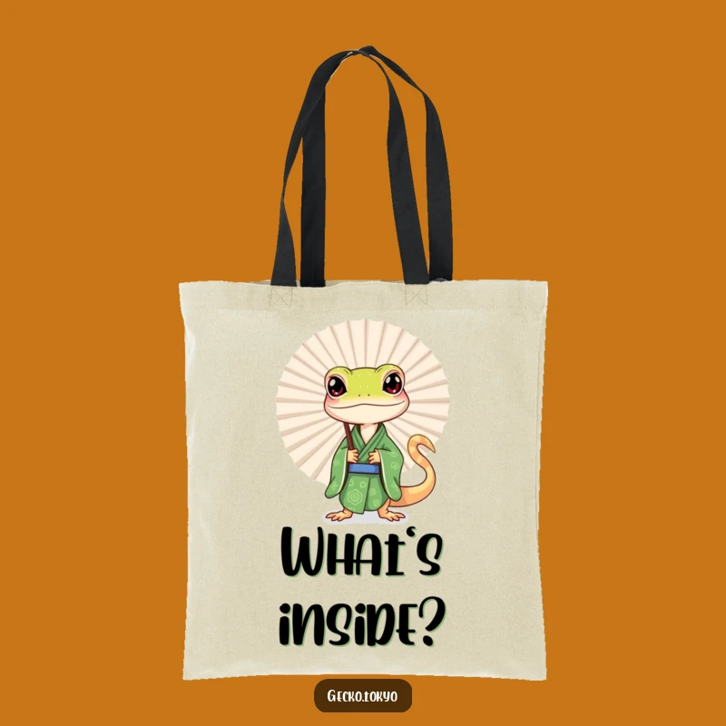 Funny Gecko Fan Peek Tote Bag: Carry Your Secrets with Humorous Flair